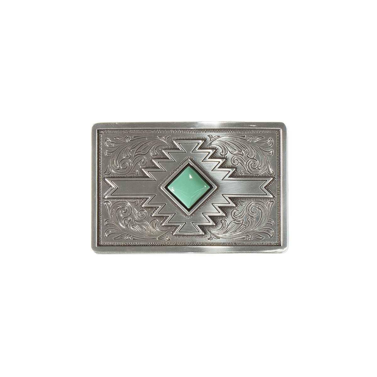 Belt Buckle - Square Diamond Turquoise Southwest Belt Buckle - Square Diamond Turquoise Southwest