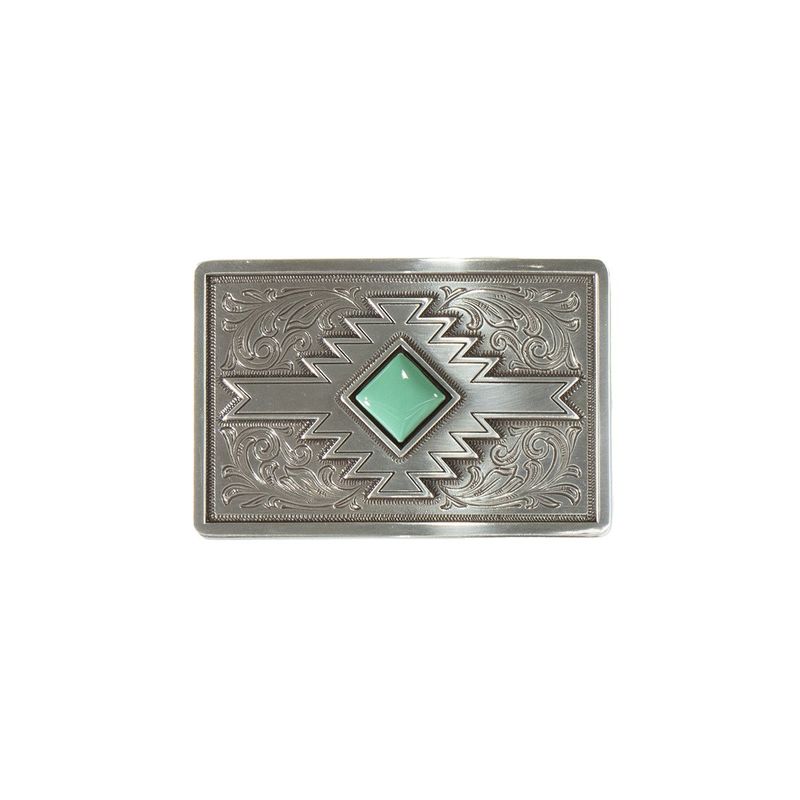 Belt Buckle - Square Diamond Turquoise Southwest Belt Buckle - Square Diamond Turquoise Southwest