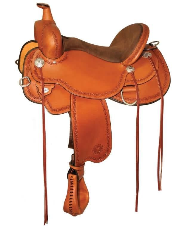 16" Wide Circle Y Alpine Flex2 Trail Saddle - Reg Oil