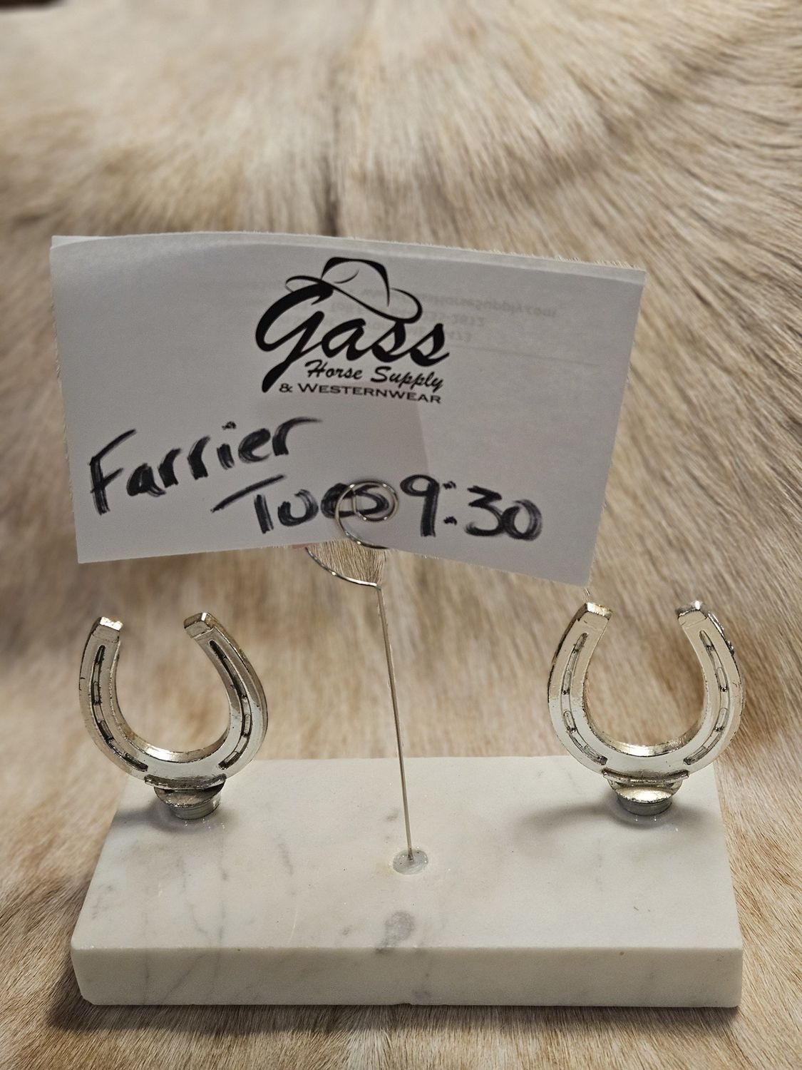 Photo/Note Holder with Horseshoes