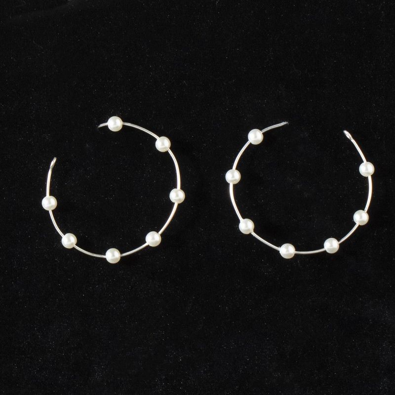 Earrings - Silver Hoops with Pears