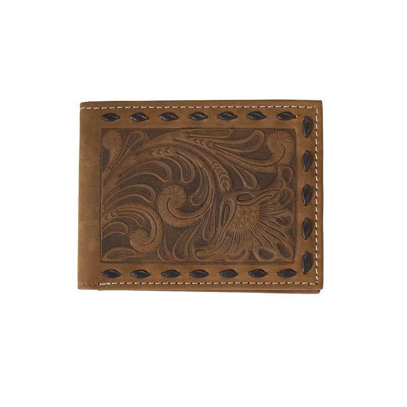 Wallet - Bifold Floral Embossed with Buckstitch