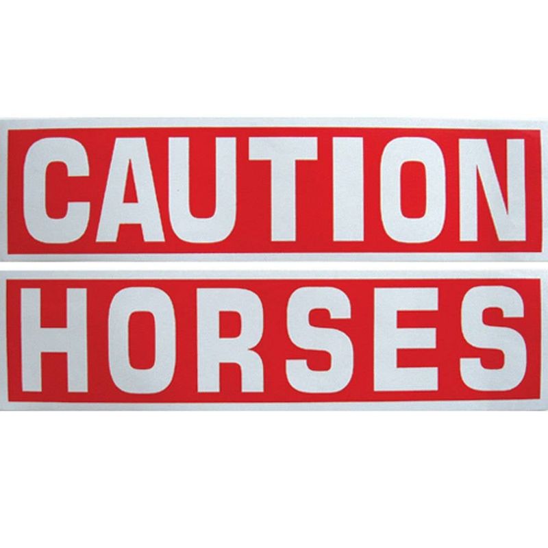 Decal - Reflective Caution Horses