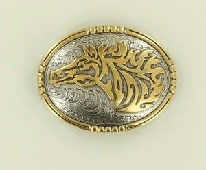 Belt Buckle- Silver and Gold Horsehead