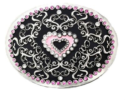 Belt Buckle - Pink Heart