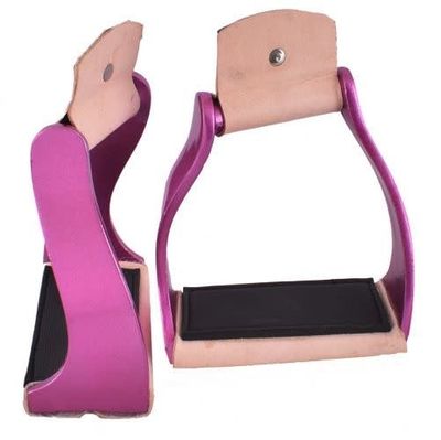Twisted Colored Light Weight Aluminum Stirrups w/Rubber Tread