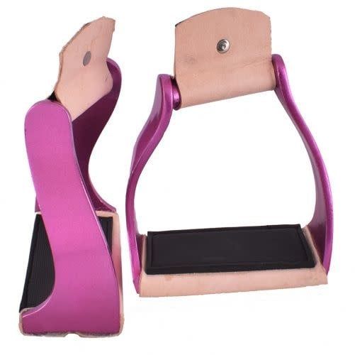 Twisted Colored Light Weight Aluminum Stirrups w/Rubber Tread