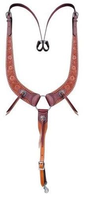 Showman Pulling Collar, Flower Tooled