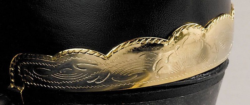 Boot Heel Guards - Etched Scalloped Brass