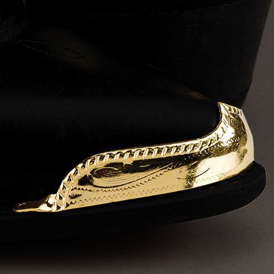 Boot Toe Tips - Scalloped Rope Edge Brass