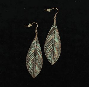Earrings - Blazin Roxx Patina Feather