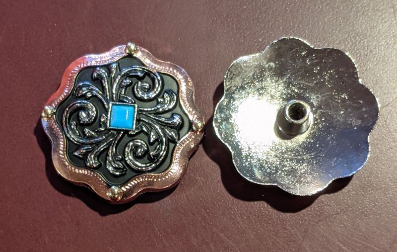 1.5" Concho - Copper with Turquoise Stone