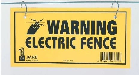 Electric Fence Warning Sign