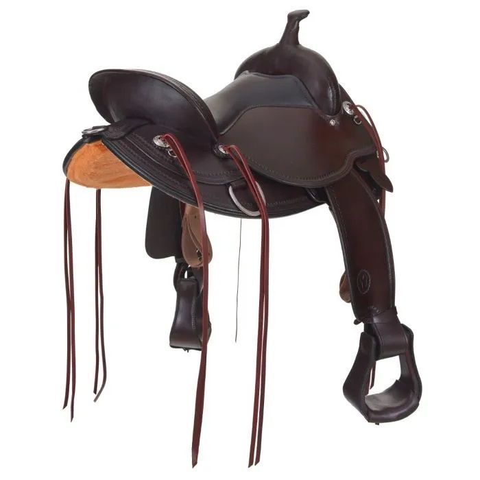 15" Wide Circle Y Omaha Flex2 Lite Saddle - Walnut