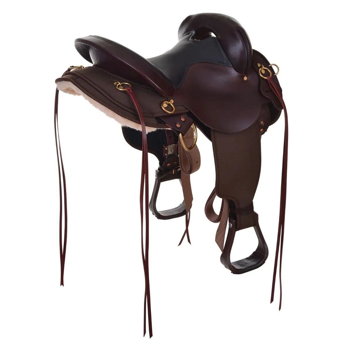 16" Wide Tucker High Horse Highbank Endurance Trail Saddle, Walnut