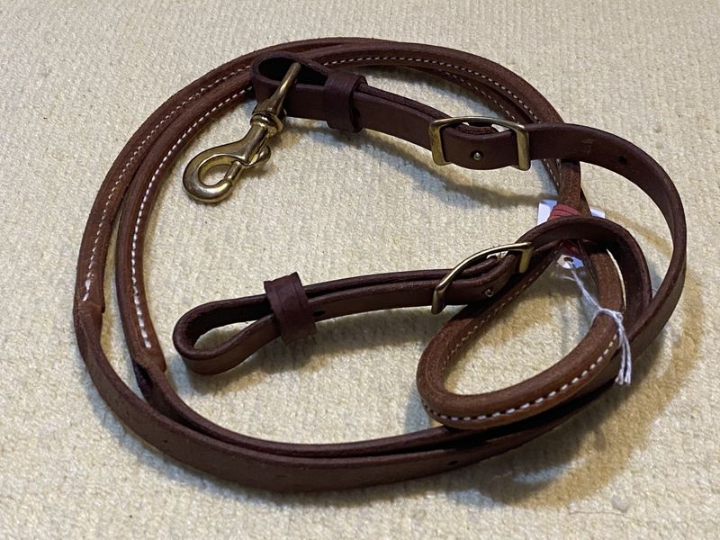 Leather Rolled Game Rein Medium Oil - 6.5'