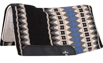 Classic Equine ESP Contour Saddle Pad 34" x 38" x 3/4" Black/White/Grey/Blue