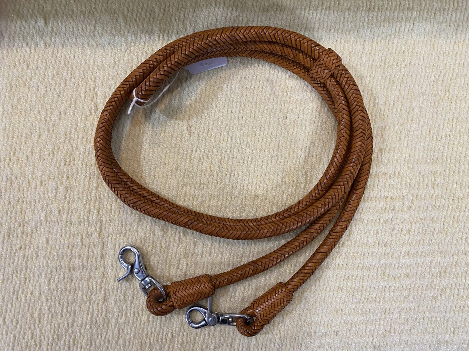 Leather Round Braided Gaming Reins - Medium Oil