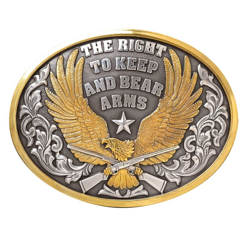 Belt Buckle - Nocona Mens Oval Bear Arms Buckle