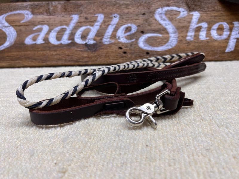 Leather Softie Braided Game Rein D. Oil - 7.5'