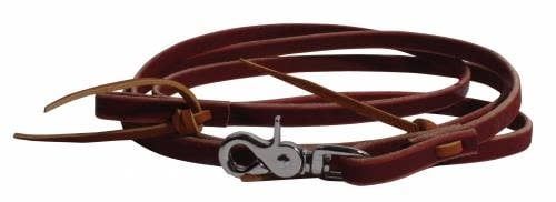Leather Roping Rein w/ Waterloops - 1/2"