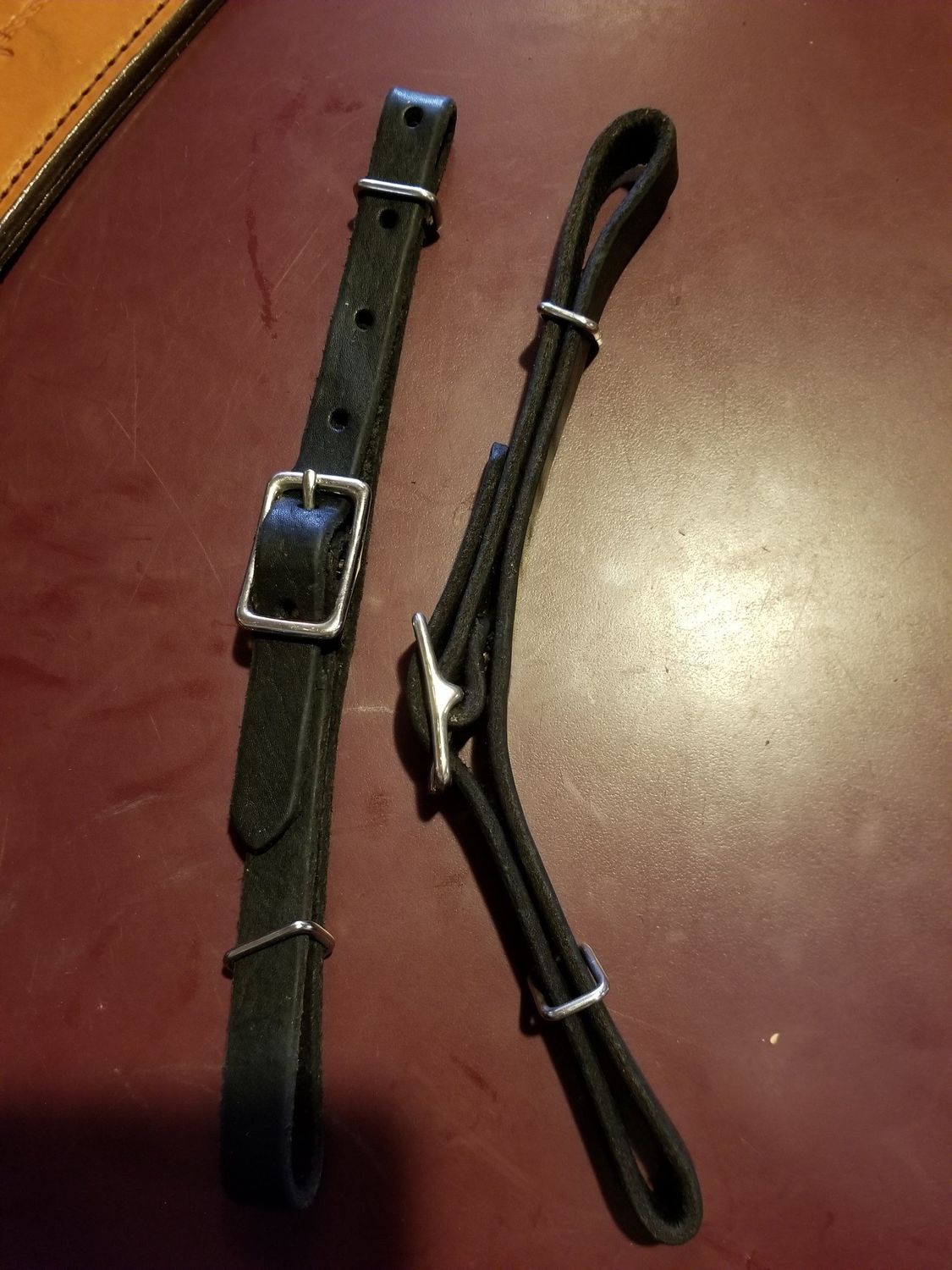 Curb Strap - Circle L Leather, Horse - Black