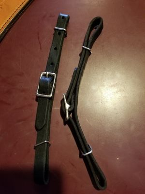 Curb Strap - Circle L Leather, Horse - Black