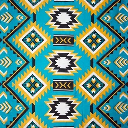 Wild Rag Silk Scarf - 34.5" Teal Gold Southwest