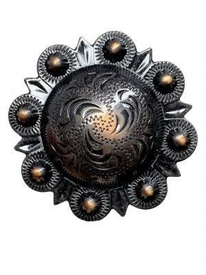 Copper Engraved Berry Concho - 1.25" (SOLD IN PAIRS)