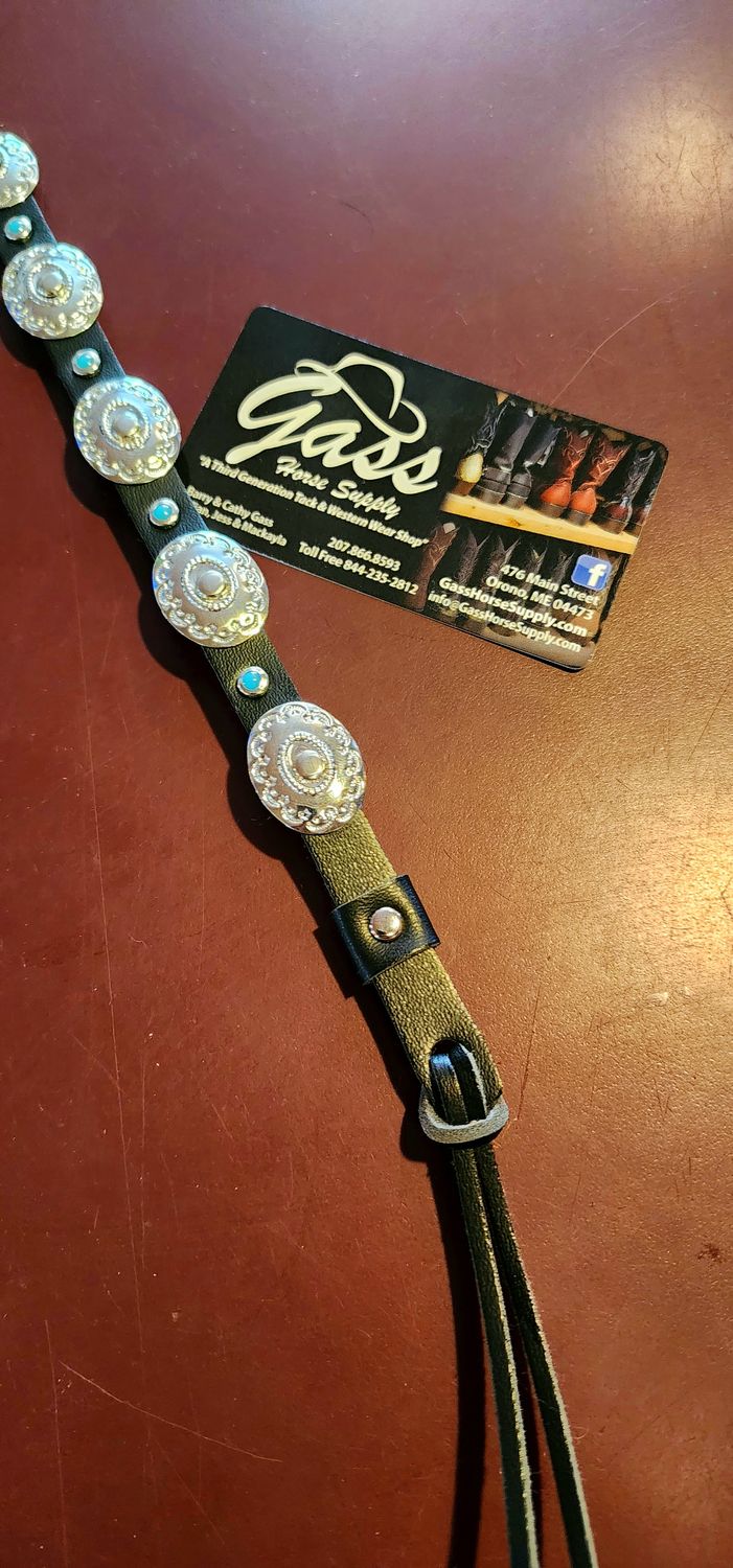Hat Band - Conchos and Turquoise Beads