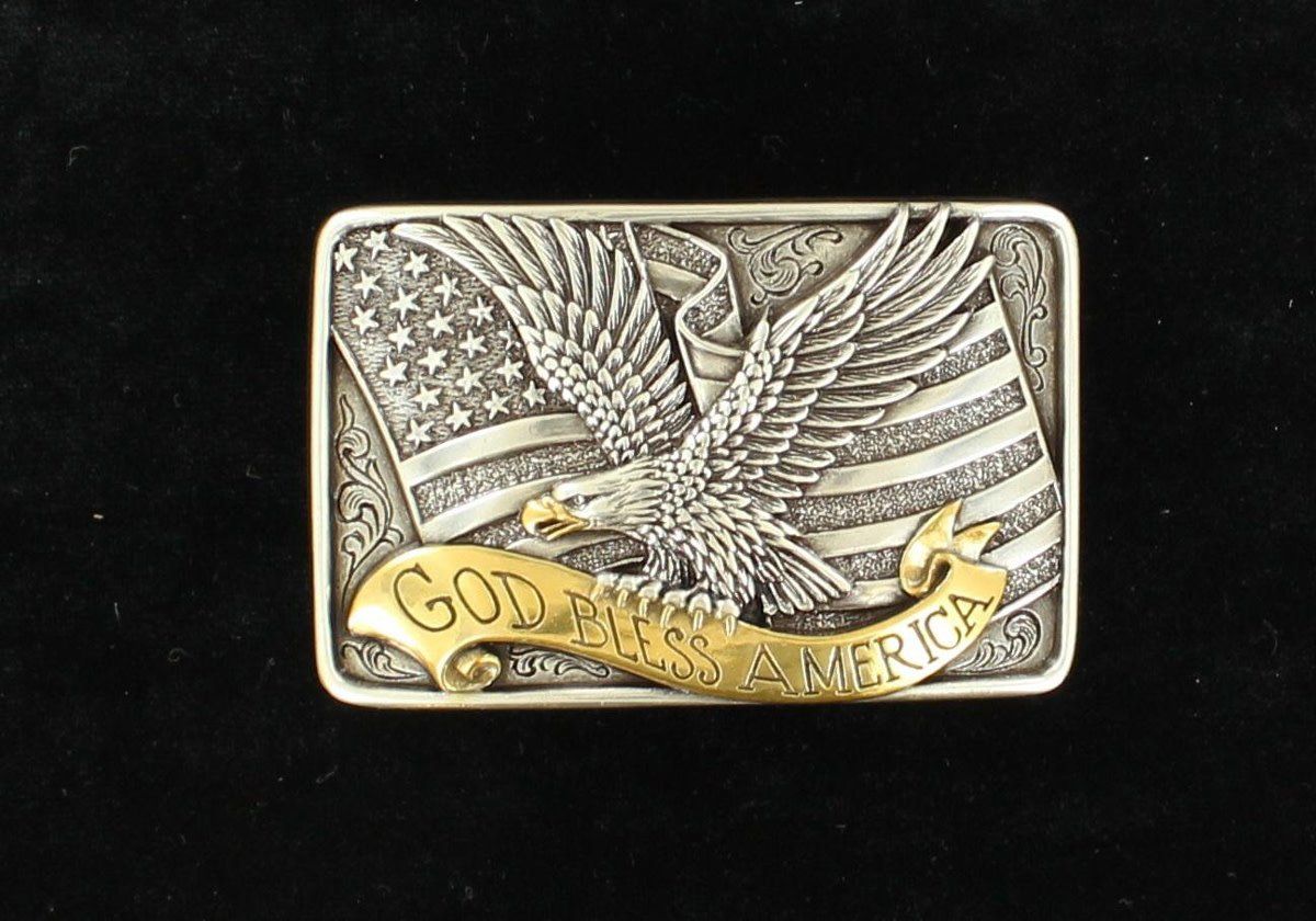 Belt Buckle - "God Bless America"