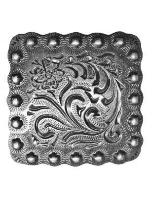 Silver Engraved Square Concho - 1 Silver Engraved Square Concho - 1" (SOLD IN PAIRS)