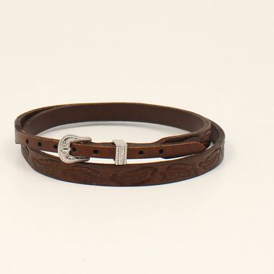 Hat Band - Leather with Tooled Feathers