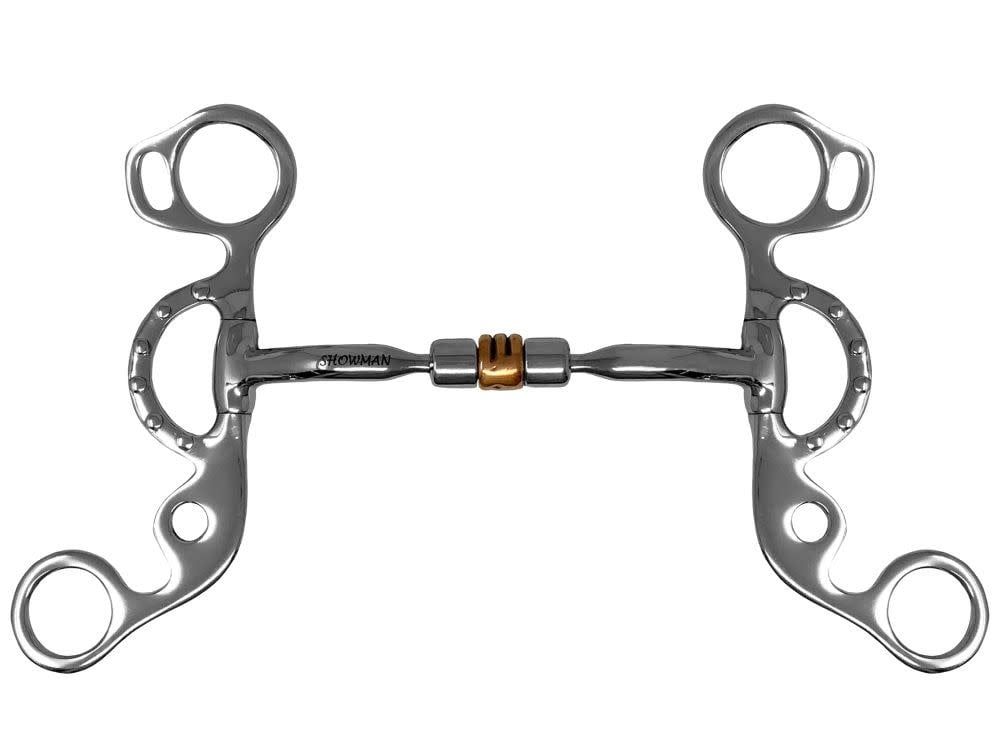 Curb Bit - Comfort Jointed Copper Roller Short Shank Snaffle Mouth - 5-3/4"