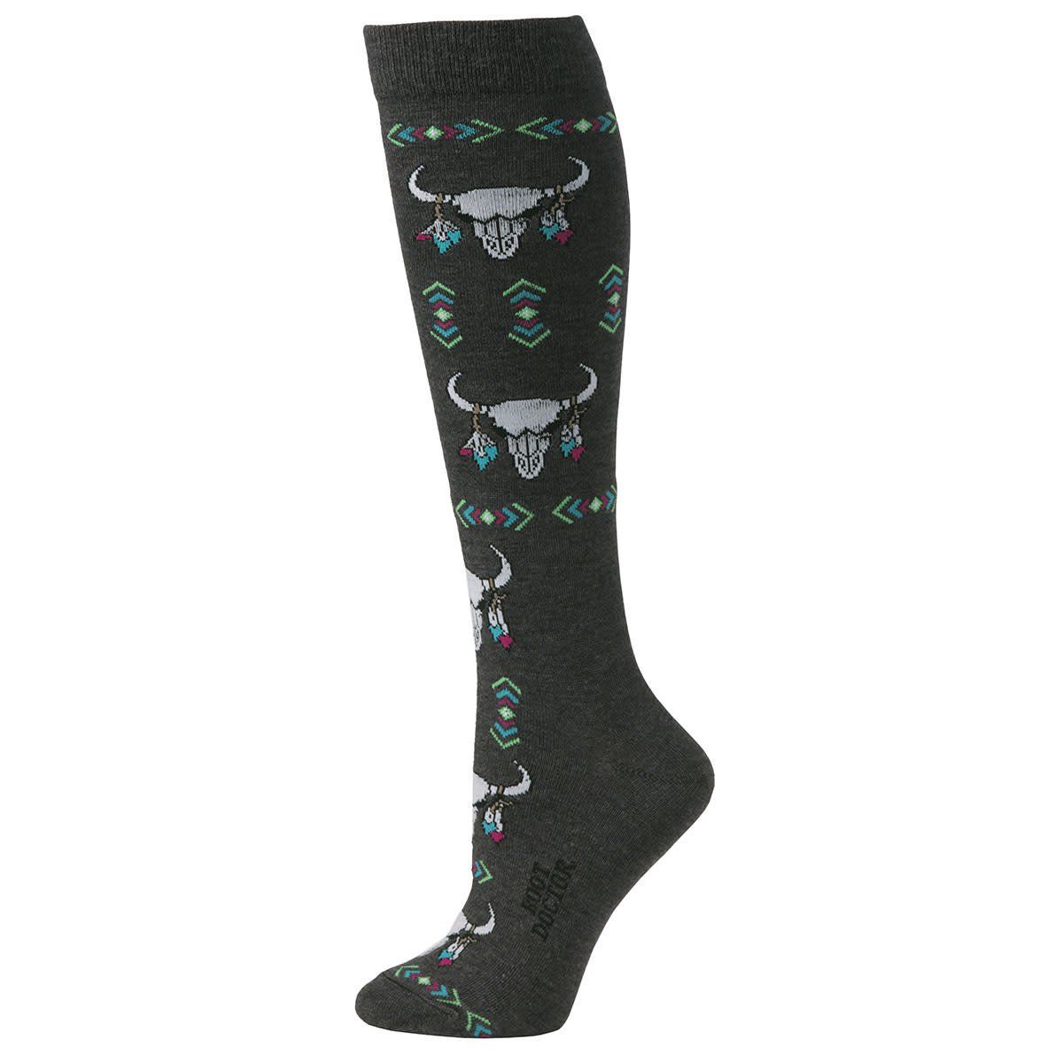 Women's Boot Doctor Over the Calf Socks - Longhorn Skull