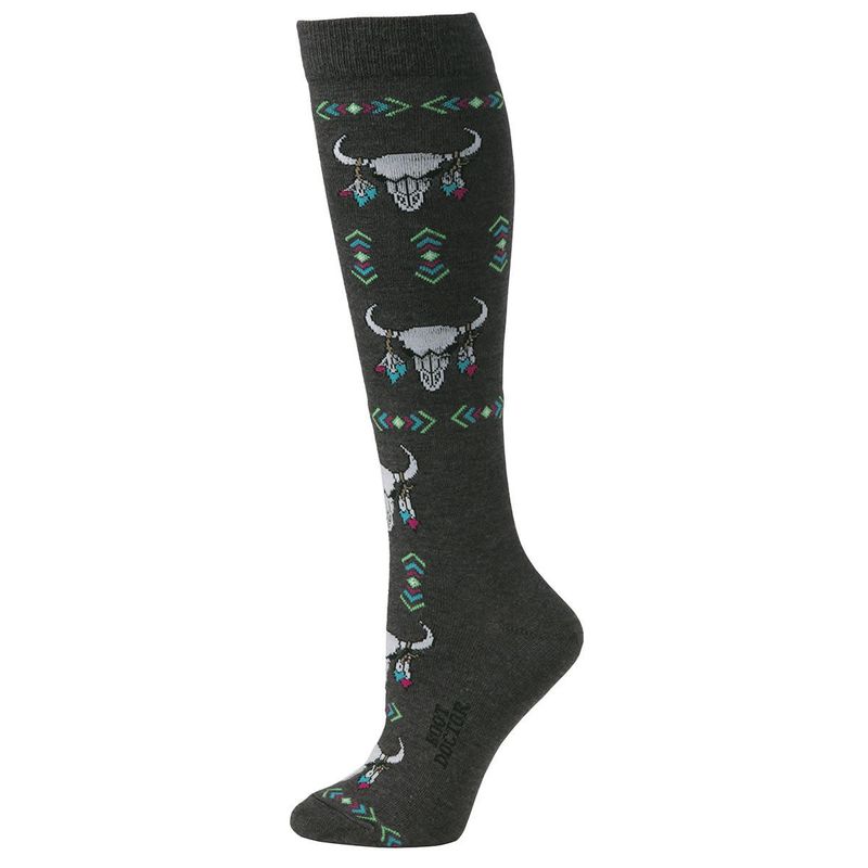 Women's Boot Doctor Over the Calf Socks - Longhorn Skull