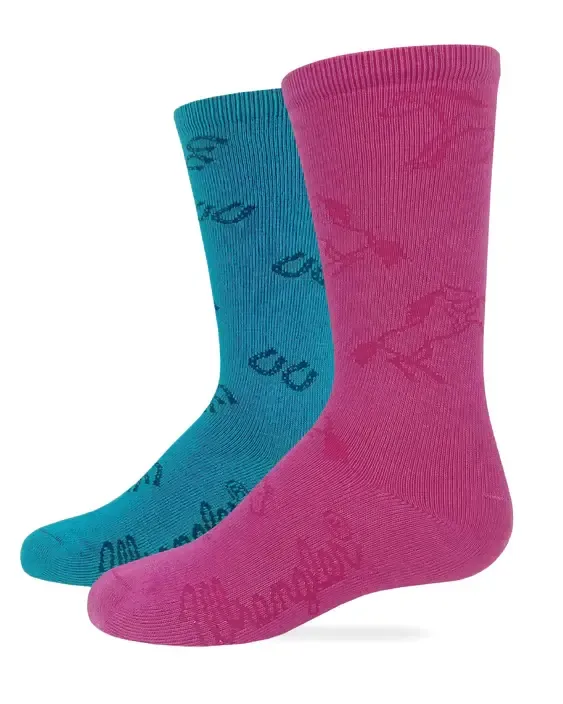 Girl's Wrangler Boot Sock (Teal/Pink) - 2PK