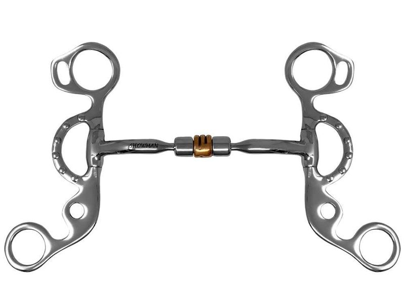 Curb Bit - Comfort Jointed Copper Roller Short Shank Snaffle Mouth - 5-3/4"