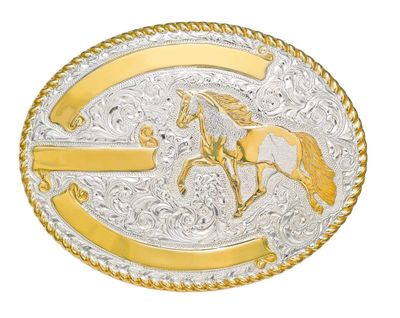 Belt Buckle - Crumrine Custom Engravable Buckle with Horse Belt Buckle - Crumrine Custom Engravable Buckle with Horse