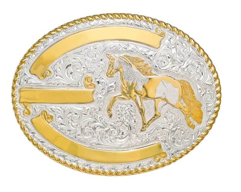 Belt Buckle - Crumrine Custom Engravable Buckle with Gaited Horse