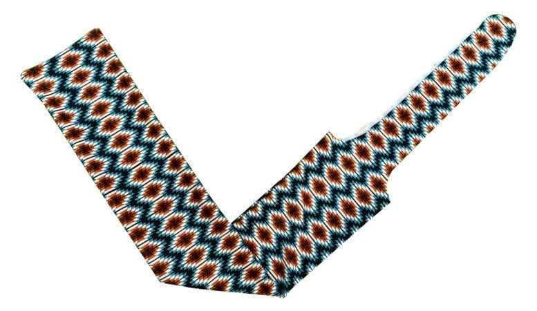 Teal and White Aztec Lycra Printed Slip-On Tail Bag
