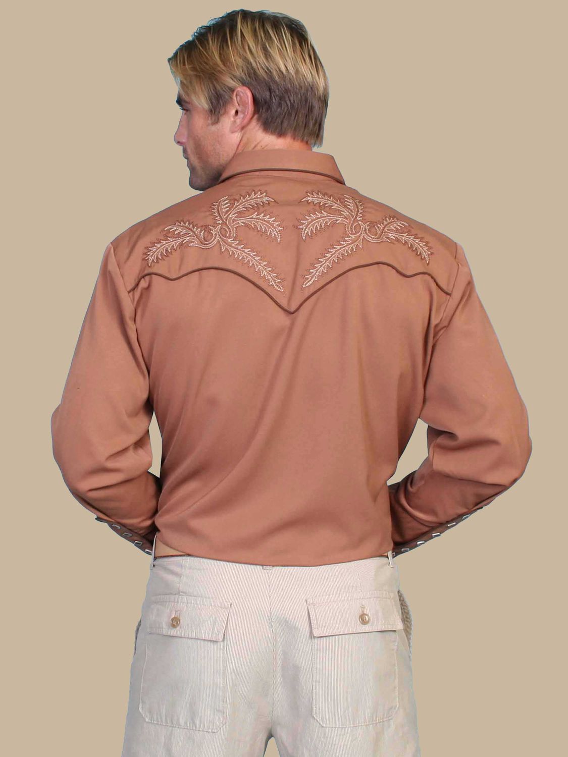 Men's Scully Bootstitch Western Shirt, Brown