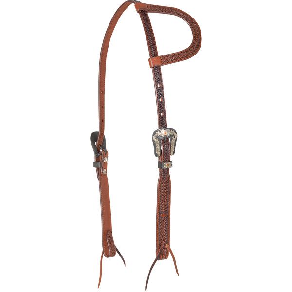 Diamond Tooled One Ear Headstall - Chestnut