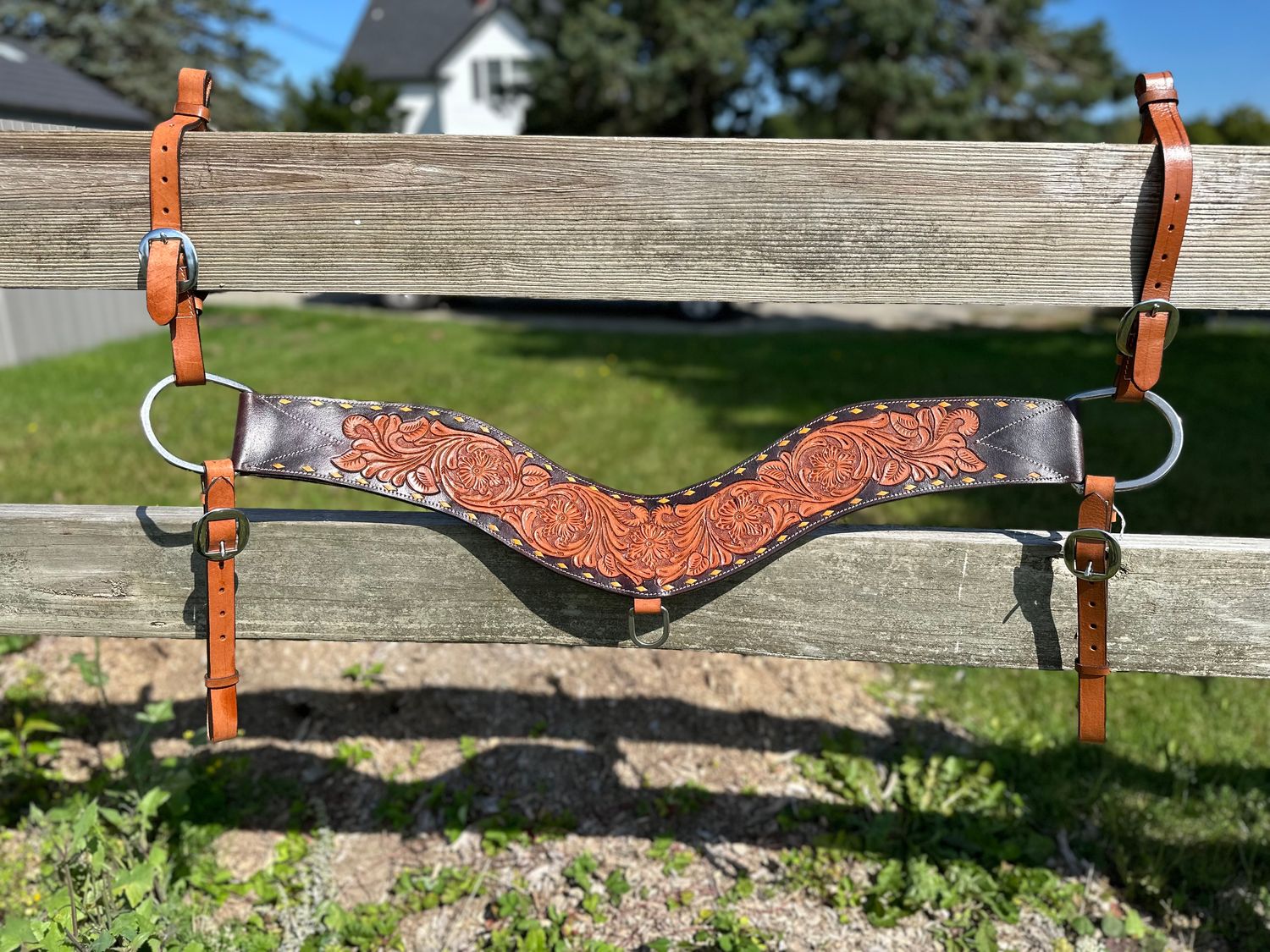 Tripping Collar - Tooled with Buck Stitch
