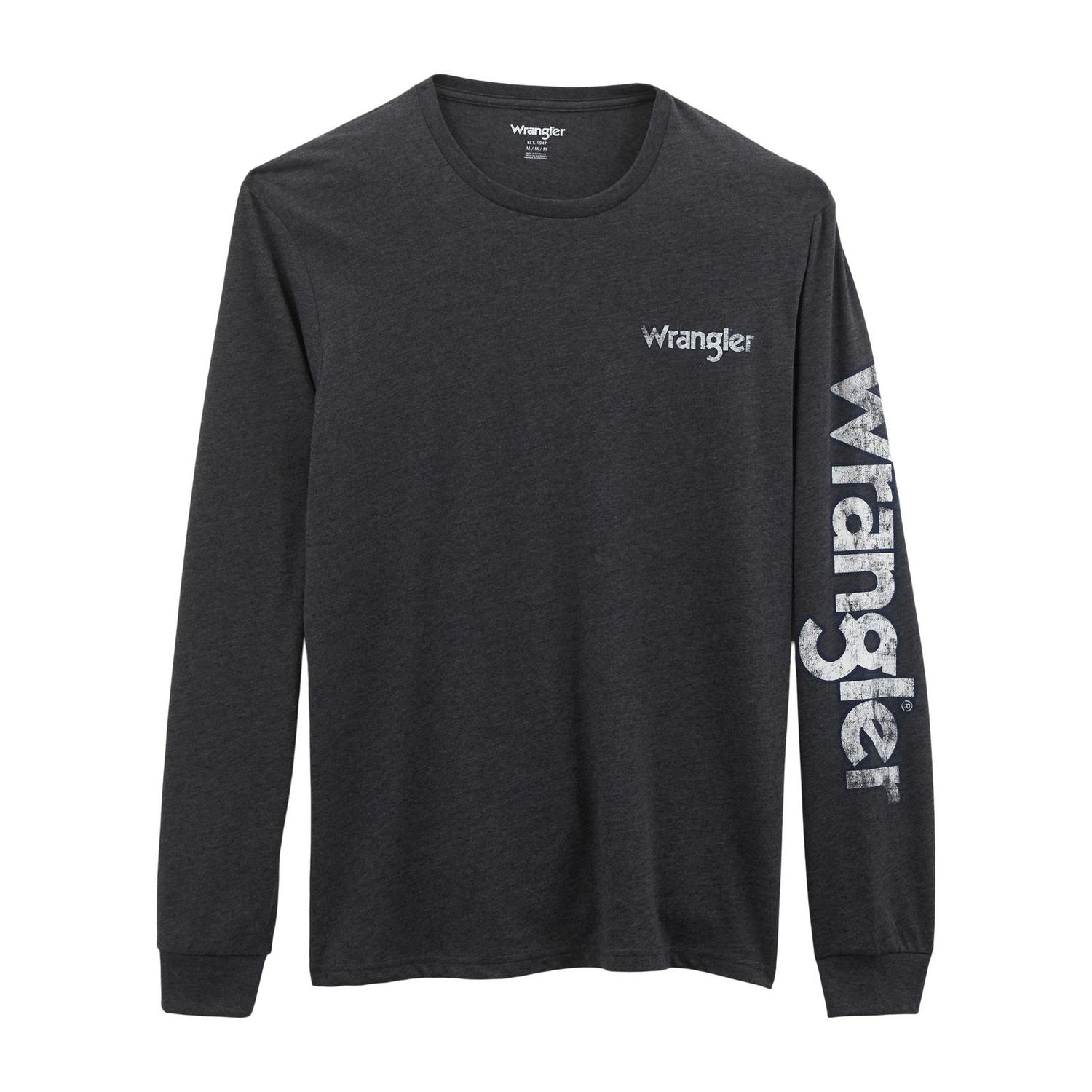 Wrangler® Graphic Long Sleeve T-shirt - Regular Fit - Caviar Heather