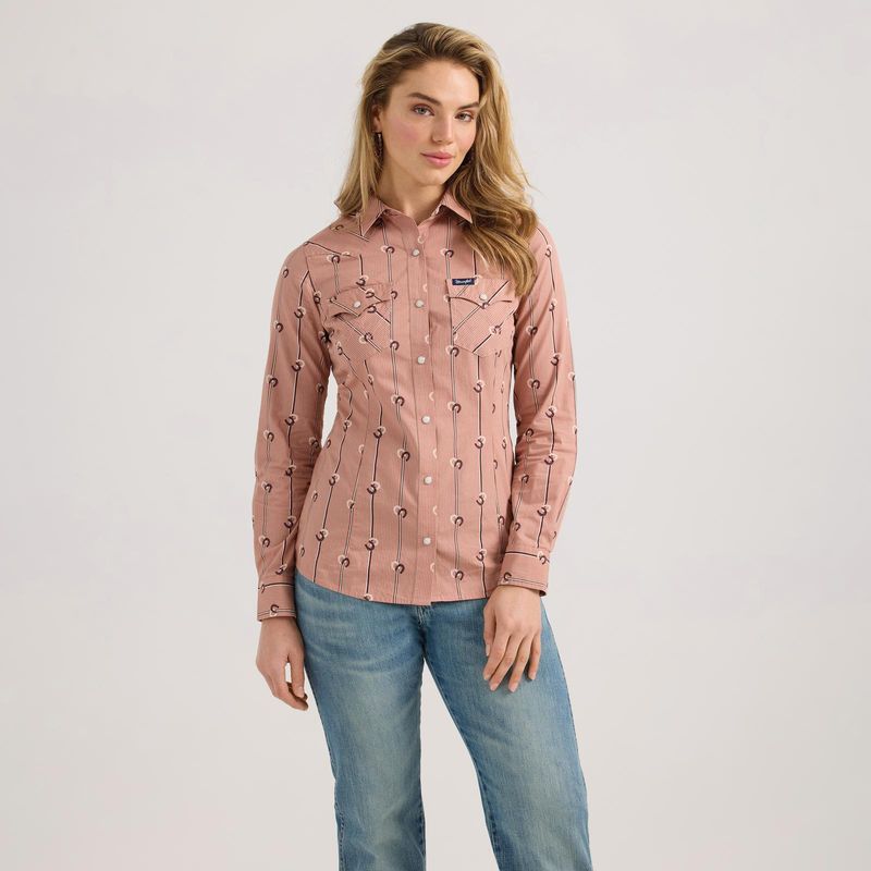 Wrangler Retro® Western Vintage Snap Top - Rose