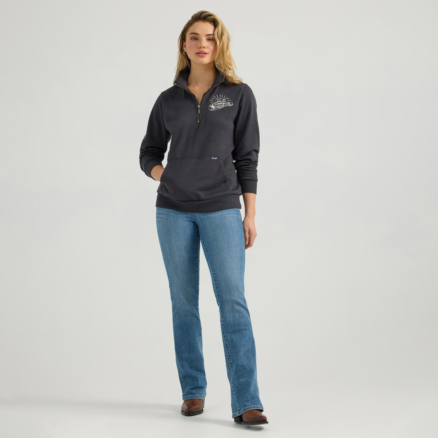 Wrangler Retro® Vintage 1/4 Zip Pullover - Black
