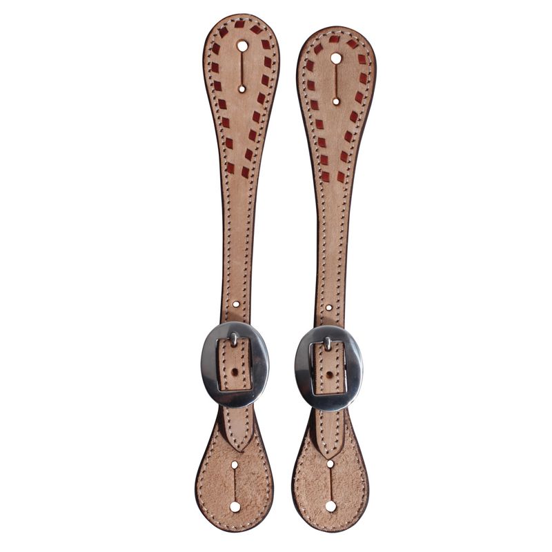Spur Straps - Roughout Guthrie Straps with Buckstitch