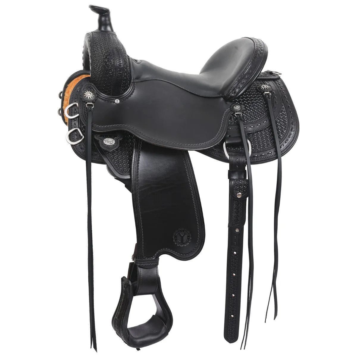 16" Wide Bar Circle Y Dark Rider Flex2 Trail Saddle