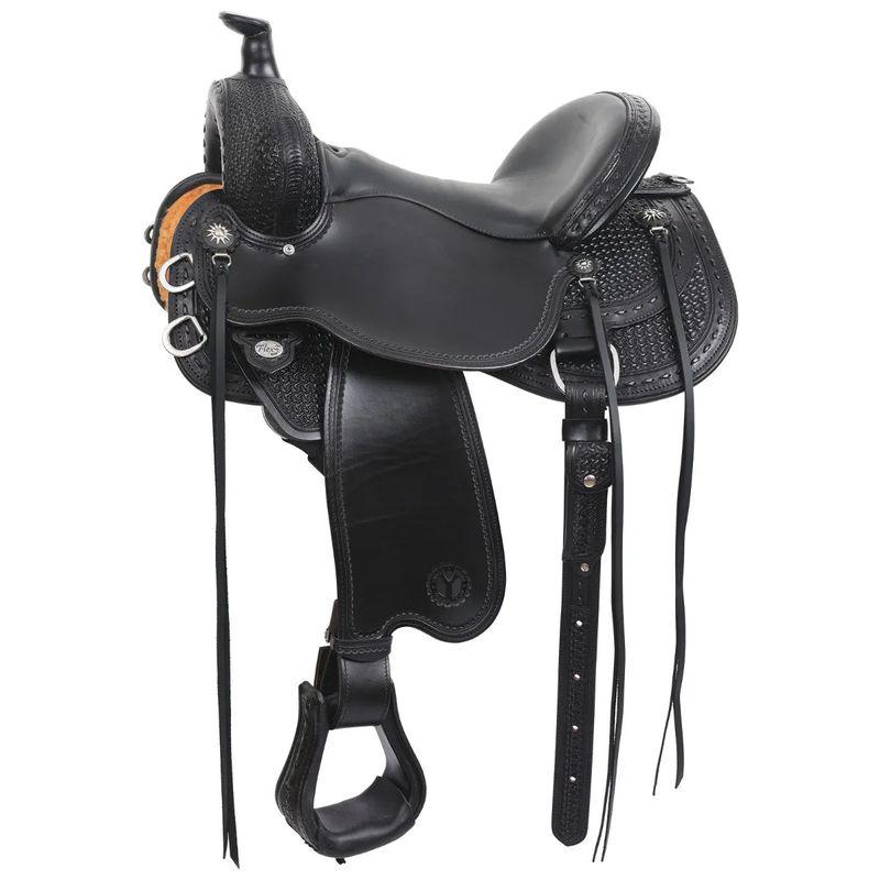 16" Wide Bar Circle Y Dark Rider Flex2 Trail Saddle